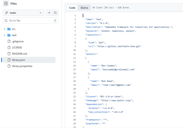 Kea Project early GitHub screenshot.